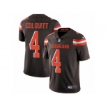 Men's Nike Cleveland Browns #4 Britton Colquitt Vapor Untouchable Limited Brown Team Color NFL Jersey