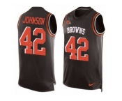 Men's Nike Cleveland Browns #42 Malcolm Johnson Limited Brown Player Name & Number Tank Top NFL Jersey