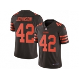 Men's Nike Cleveland Browns #42 Malcolm Johnson Limited Brown Rush NFL Jersey