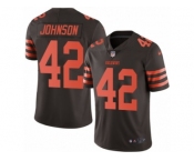 Men's Nike Cleveland Browns #42 Malcolm Johnson Limited Brown Rush NFL Jersey