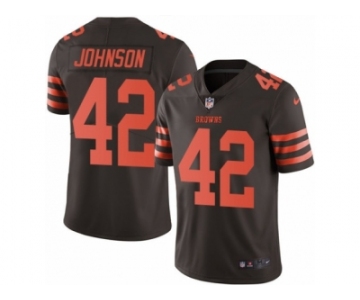 Men's Nike Cleveland Browns #42 Malcolm Johnson Limited Brown Rush NFL Jersey