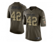 Men's Nike Cleveland Browns #42 Malcolm Johnson Limited Green Salute to Service NFL Jersey