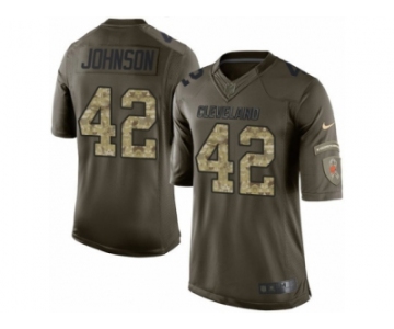 Men's Nike Cleveland Browns #42 Malcolm Johnson Limited Green Salute to Service NFL Jersey