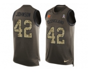 Men's Nike Cleveland Browns #42 Malcolm Johnson Limited Green Salute to Service Tank Top NFL Jersey