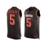 Men's Nike Cleveland Browns #5 Cody Kessler Limited Brown Player Name & Number Tank Top NFL Jersey