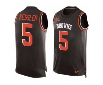 Men's Nike Cleveland Browns #5 Cody Kessler Limited Brown Player Name & Number Tank Top NFL Jersey