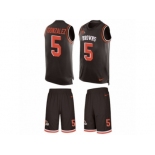 Men's Nike Cleveland Browns #5 Zane Gonzalez Limited Brown Tank Top Suit NFL Jersey