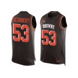 Men's Nike Cleveland Browns #53 Joe Schobert Limited Brown Player Name & Number Tank Top NFL Jersey