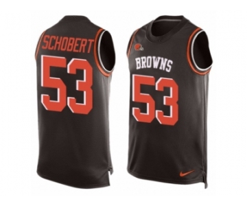 Men's Nike Cleveland Browns #53 Joe Schobert Limited Brown Player Name & Number Tank Top NFL Jersey