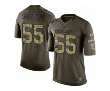 Men's Nike Cleveland Browns #55 Danny Shelton Limited Green Salute to Service NFL Jersey