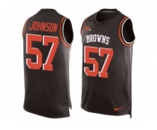 Men's Nike Cleveland Browns #57 Cam Johnson Limited Brown Player Name & Number Tank Top NFL Jersey