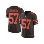 Men's Nike Cleveland Browns #57 Cam Johnson Limited Brown Rush NFL Jersey