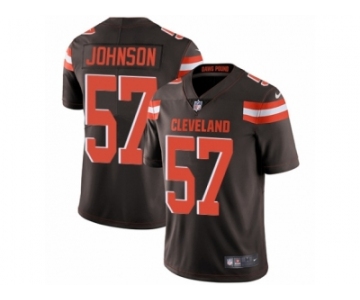 Men's Nike Cleveland Browns #57 Cam Johnson Vapor Untouchable Limited Brown Team Color NFL Jersey