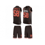 Men's Nike Cleveland Browns #58 Chris Kirksey Limited Brown Tank Top Suit NFL Jersey