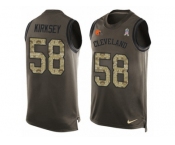 Men's Nike Cleveland Browns #58 Chris Kirksey Limited Green Salute to Service Tank Top NFL Jersey