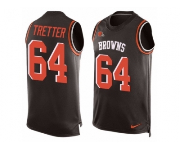 Men's Nike Cleveland Browns #64 JC Tretter Limited Brown Player Name & Number Tank Top NFL Jersey