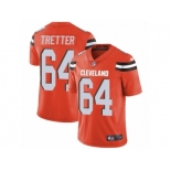 Men's Nike Cleveland Browns #64 JC Tretter Vapor Untouchable Limited Orange Alternate NFL Jersey