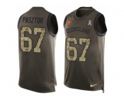 Men's Nike Cleveland Browns #67 Austin Pasztor Limited Green Salute to Service Tank Top NFL Jersey