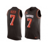 Men's Nike Cleveland Browns #7 DeShone Kizer Limited Brown Player Name & Number Tank Top NFL Jersey