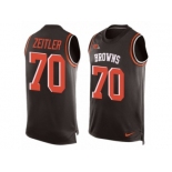 Men's Nike Cleveland Browns #70 Kevin Zeitler Limited Brown Player Name & Number Tank Top NFL Jersey