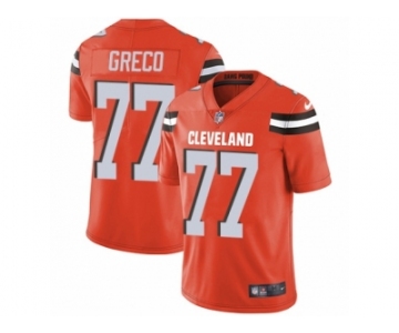 Men's Nike Cleveland Browns #77 John Greco Vapor Untouchable Limited Orange Alternate NFL Jersey