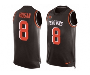 Men's Nike Cleveland Browns #8 Kevin Hogan Limited Brown Player Name & Number Tank Top NFL Jersey