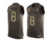 Men's Nike Cleveland Browns #8 Kevin Hogan Limited Green Salute to Service Tank Top NFL Jersey