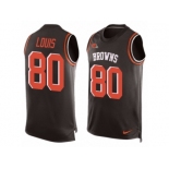 Men's Nike Cleveland Browns #80 Ricardo Louis Limited Brown Player Name & Number Tank Top NFL Jersey