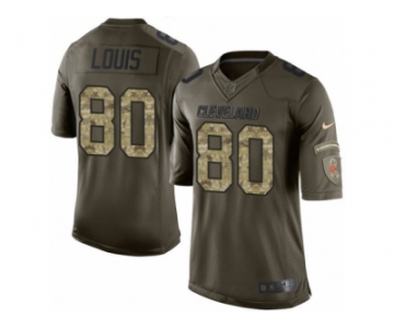 Men's Nike Cleveland Browns #80 Ricardo Louis Limited Green Salute to Service NFL Jersey