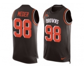 Men's Nike Cleveland Browns #98 Jamie Meder Limited Brown Player Name & Number Tank Top NFL Jersey