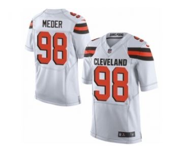 Men's Nike Cleveland Browns #98 Jamie Meder Limited White NFL Jersey