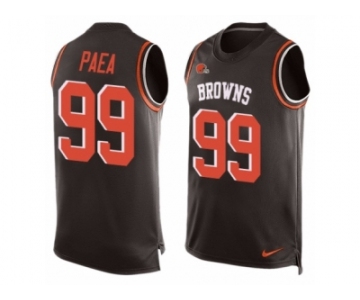 Men's Nike Cleveland Browns #99 Stephen Paea Limited Brown Player Name & Number Tank Top NFL Jersey