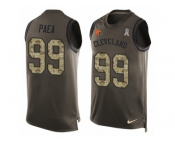 Men's Nike Cleveland Browns #99 Stephen Paea Limited Green Salute to Service Tank Top NFL Jersey