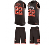 Nike Browns #22 Grant Delpit Brown Team Color Men's Stitched NFL Limited Tank Top Suit Jersey