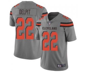 Nike Browns #22 Grant Delpit Gray Men's Stitched NFL Limited Inverted Legend Jersey