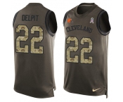 Nike Browns #22 Grant Delpit Green Men's Stitched NFL Limited Salute To Service Tank Top Jersey