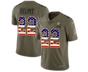 Nike Browns #22 Grant Delpit Olive USA Flag Men's Stitched NFL Limited 2017 Salute To Service Jersey