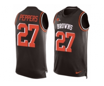 Nike Browns #27 Jabrill Peppers Brown Team Color Men's Stitched NFL Limited Tank Top Jersey