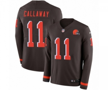 Nike Cleveland Browns #11 Antonio Callaway Limited Brown Therma Long Sleeve NFL Jersey