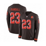 Nike Cleveland Browns #23 Damarious Randall Limited Brown Therma Long Sleeve NFL Jersey