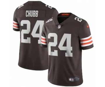 Nike Cleveland Browns #24 Nick Chubb Men's Brown 2020 Vapor Limited Jersey