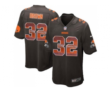 Nike Cleveland Browns #32 Jim Brown Brown Team Color Men's Stitched NFL Limited Strobe Jersey