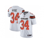 Nike Cleveland Browns #34 Carlos Hyde White Men Stitched NFL Vapor Untouchable Limited Jersey