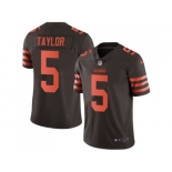 Nike Cleveland Browns #5 Tyrod Taylor Brown Men Stitched NFL Limited Rush Jersey