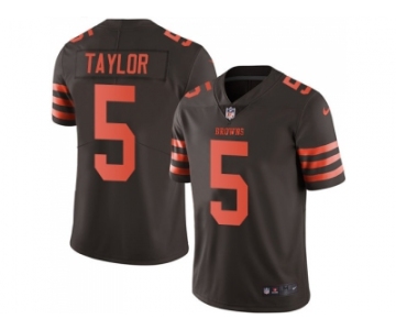 Nike Cleveland Browns #5 Tyrod Taylor Brown Men Stitched NFL Limited Rush Jersey