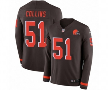 Nike Cleveland Browns #51 Jamie Collins Limited Brown Therma Long Sleeve NFL Jersey