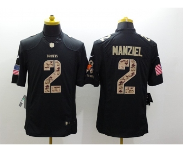 nike nfl jerseys cleveland browns #2 manziel black[salute to service limited]