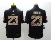 nike nfl jerseys cleveland browns #23 haden black[salute to service limited]