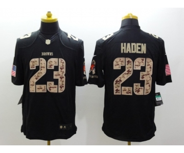 nike nfl jerseys cleveland browns #23 haden black[salute to service limited]