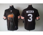 nike nfl jerseys cleveland browns #3 weeden brown[helmet tri-blend limited]